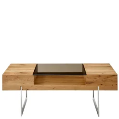 Wohnen Wohnzimmertisch aus Rauchglas und Asteiche Furnier - Valjita