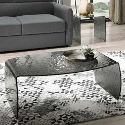 Wohnen Wohnzimmertisch aus Rauchglas mit Struktur - Crimas