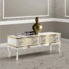 Wohnen Italienische Möbel*Wohnzimmertisch in Cremeweiß mit Gold - Ilovina