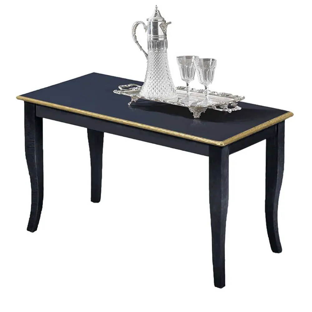 Wohnen Wohnzimmertisch in Dunkelblau und Gold - Albro