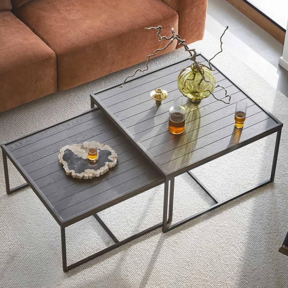 Wohnen Wohnzimmertisch in Eiche Dunkel & Schwarz - Stamforts