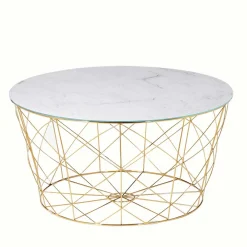 Wohnen Skandinavische Möbel*Wohnzimmertisch in Marmoroptik & Gold - Tocachy