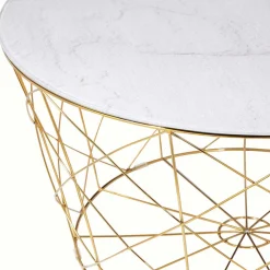 Wohnen Skandinavische Möbel*Wohnzimmertisch in Marmoroptik & Gold - Tocachy