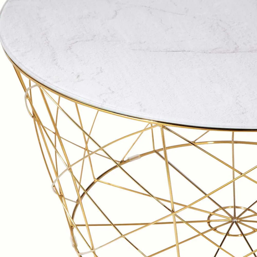 Wohnen Skandinavische Möbel*Wohnzimmertisch in Marmoroptik & Gold - Tocachy