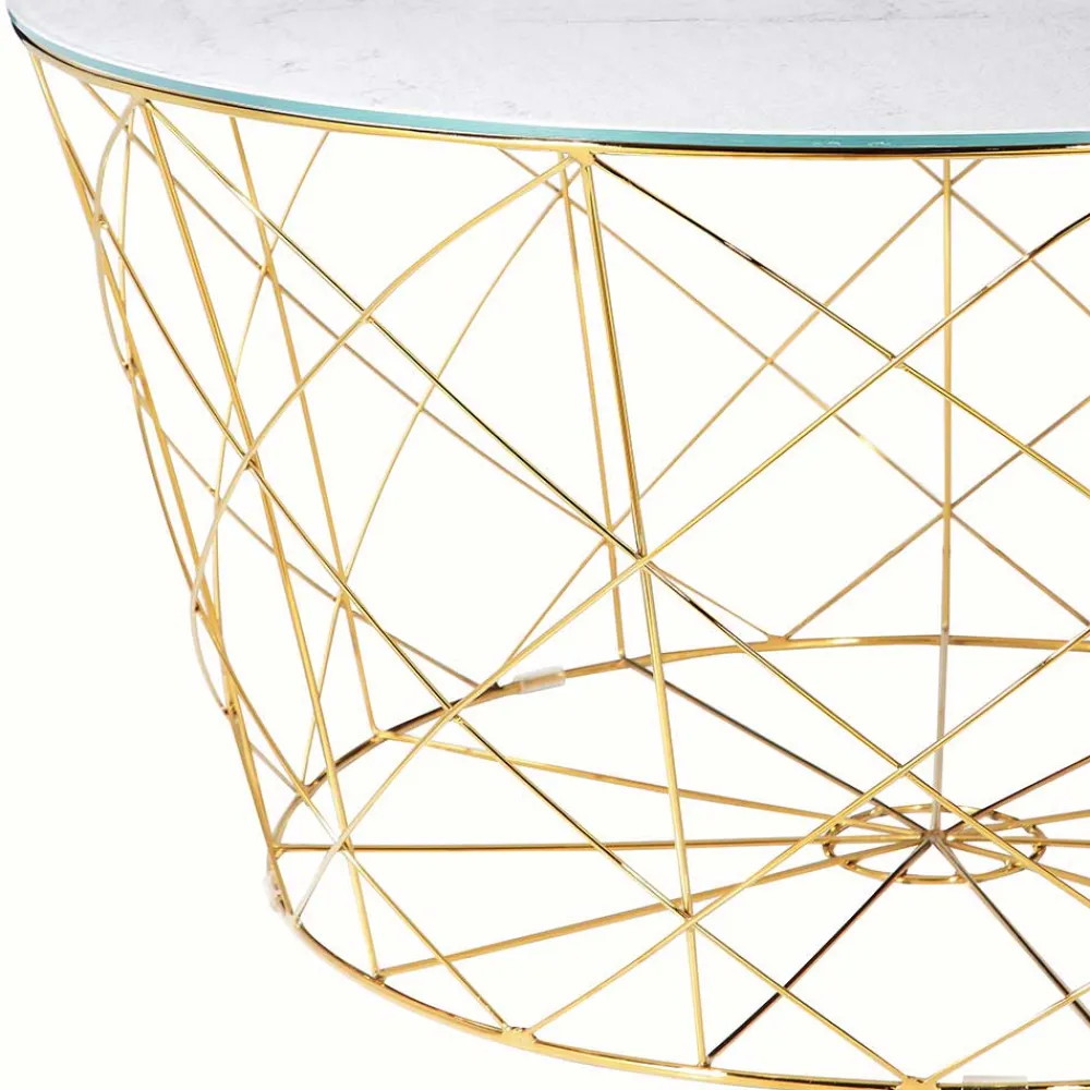 Wohnen Skandinavische Möbel*Wohnzimmertisch in Marmoroptik & Gold - Tocachy