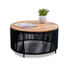 Wohnen Wohnzimmertisch mit Akazienholz Platte - Boom