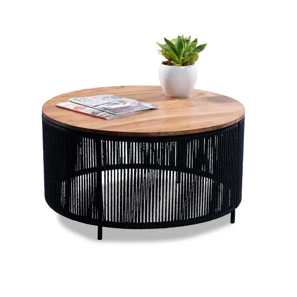 Wohnen Wohnzimmertisch mit Akazienholz Platte - Boom