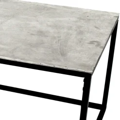 Wohnen Wohnzimmertisch mit Alu Platte in Silber - Magura