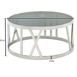 Wohnen Wohnzimmertisch mit Glasplatte in Schwarz getönt - Julado