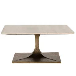 Wohnen Wohnzimmertisch mit hellgrauer Marmorplatte - Cimbaly