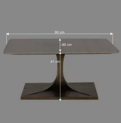 Wohnen Wohnzimmertisch mit hellgrauer Marmorplatte - Cimbaly