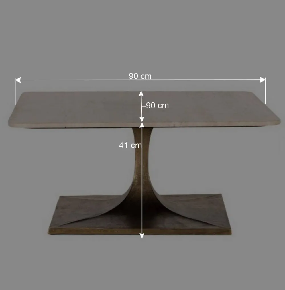 Wohnen Wohnzimmertisch mit hellgrauer Marmorplatte - Cimbaly