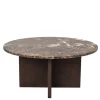Wohnen Wohnzimmertisch mit Marmorplatte in Braun - Farizio