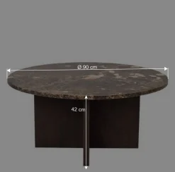 Wohnen Wohnzimmertisch mit Marmorplatte in Braun - Farizio