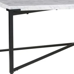 Wohnen Wohnzimmertisch mit Marmorplatte Weiß Grau - Ignacios