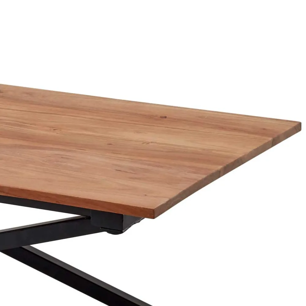 Wohnen Schwarze Möbel|Naturholzmöbel*Wohnzimmertisch mit zwei Tabletts - Mailiona