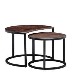 Wohnen Telefontische*Wohnzimmertisch Zweisatz in Dunkelbraun - Lucan (zweiteilig)