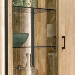 Wohnen Wohnzimmervitrine aus Asteiche Massivholz - Clenza