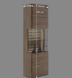 Wohnen Wohnzimmervitrine in Asteiche Hell - Azzurian