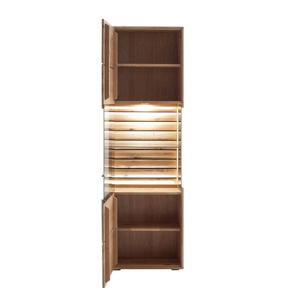 Wohnen Wohnzimmervitrine in Asteiche Hell - Azzurian