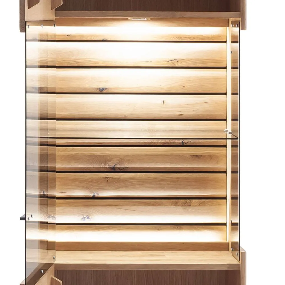 Wohnen Wohnzimmervitrine in Asteiche Hell - Azzurian