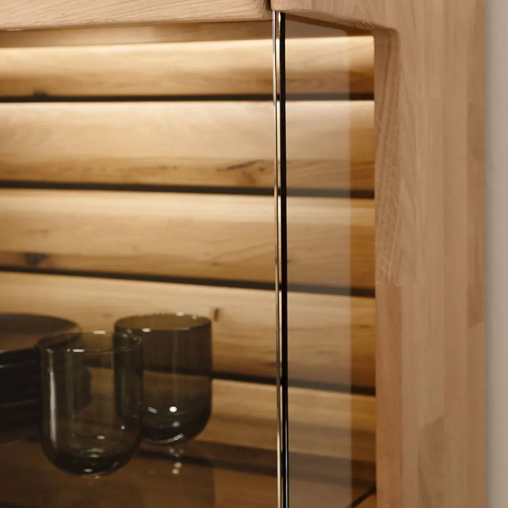 Wohnen Wohnzimmervitrine in Asteiche Hell - Azzurian