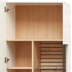 Wohnen Vitrinen|Wohnzimmer-Vitrinen*Wohnzimmervitrine in Weiß und Wildeiche NB - Niam