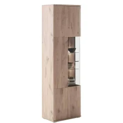 Wohnen Wohnzimmervitrine in Wildeiche Holzoptik - Comrinaca
