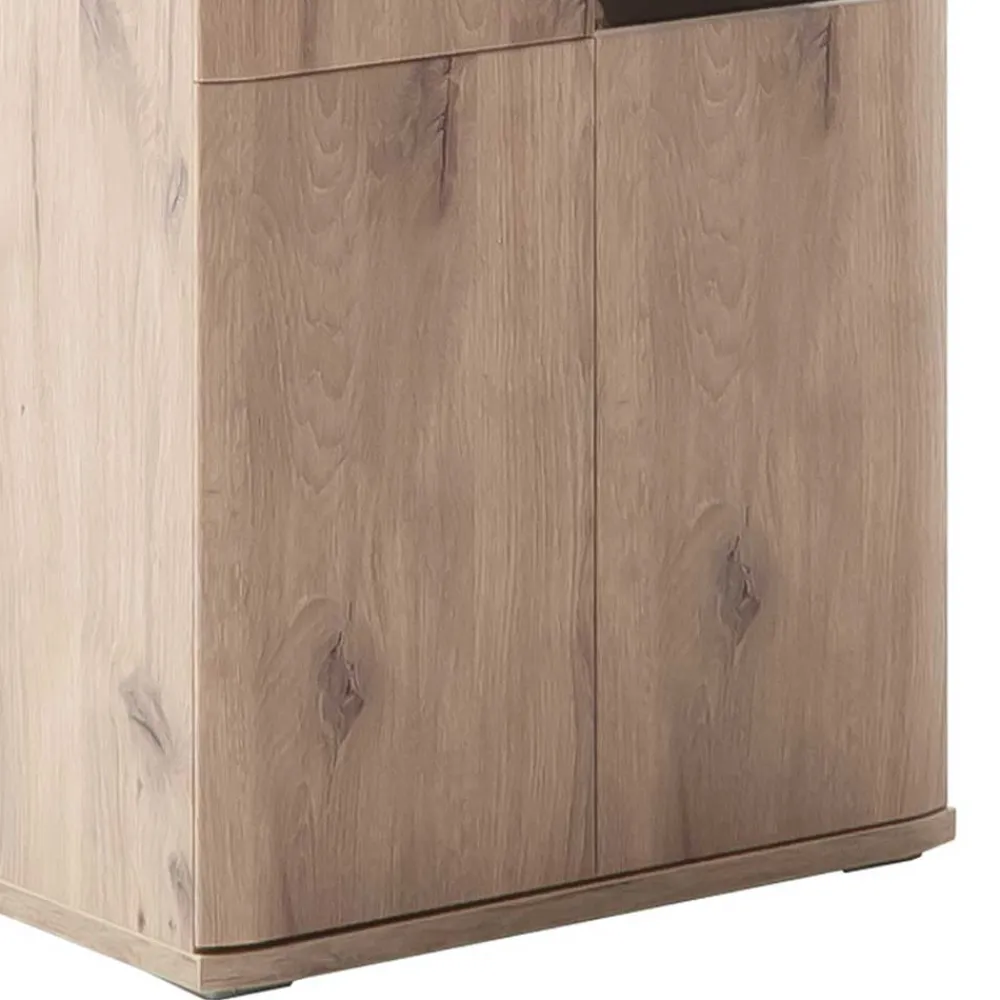 Wohnen Wohnzimmervitrine in Wildeiche Holzoptik - Comrinaca