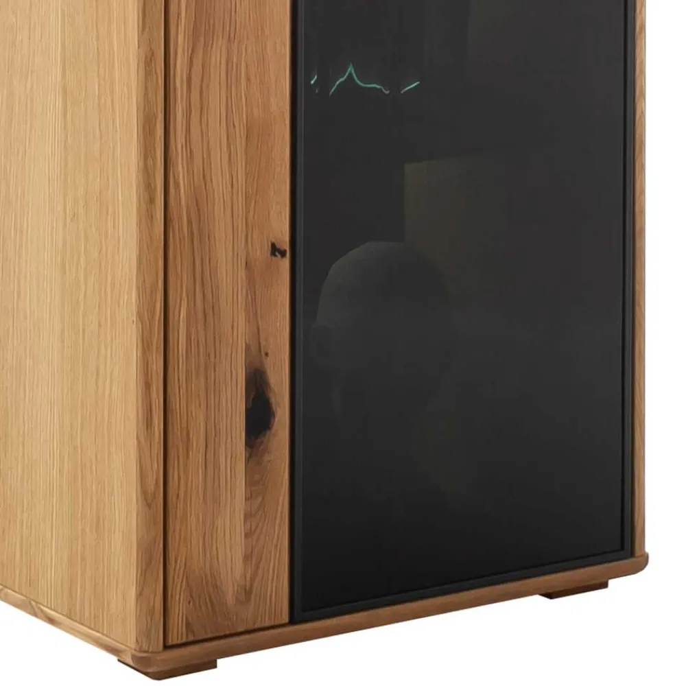 Wohnen Wohnzimmervitrine in Wildeiche & Anthrazit - Flacona