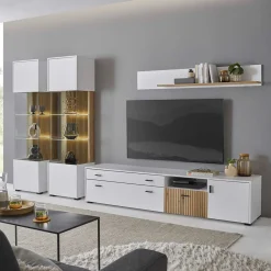 Wohnen Wohnwände|Wohnwand*Wohnzimmervitrinen & TV Board & Regal Set - Nenaloro (vierteilig)