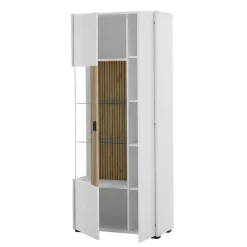 Wohnen Wohnzimmer-Vitrinenschrank zweifarbig - Nenaloro