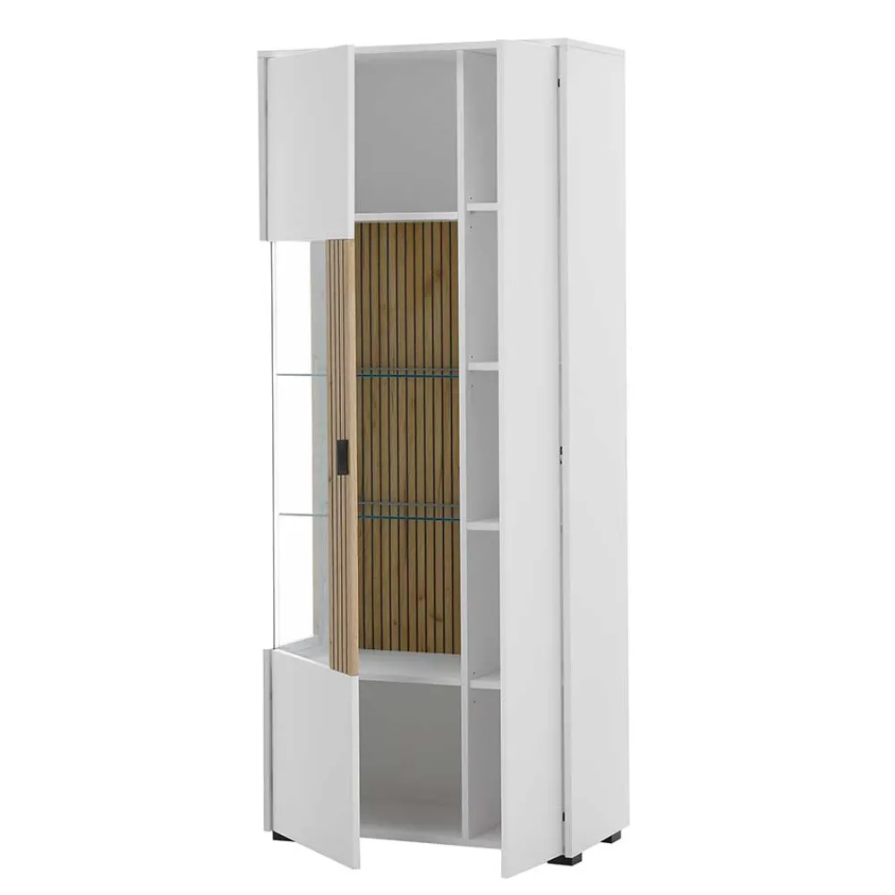 Wohnen Wohnzimmer-Vitrinenschrank zweifarbig - Nenaloro