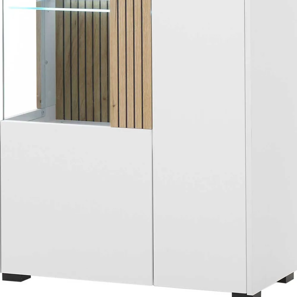 Wohnen Wohnzimmer-Vitrinenschrank zweifarbig - Nenaloro