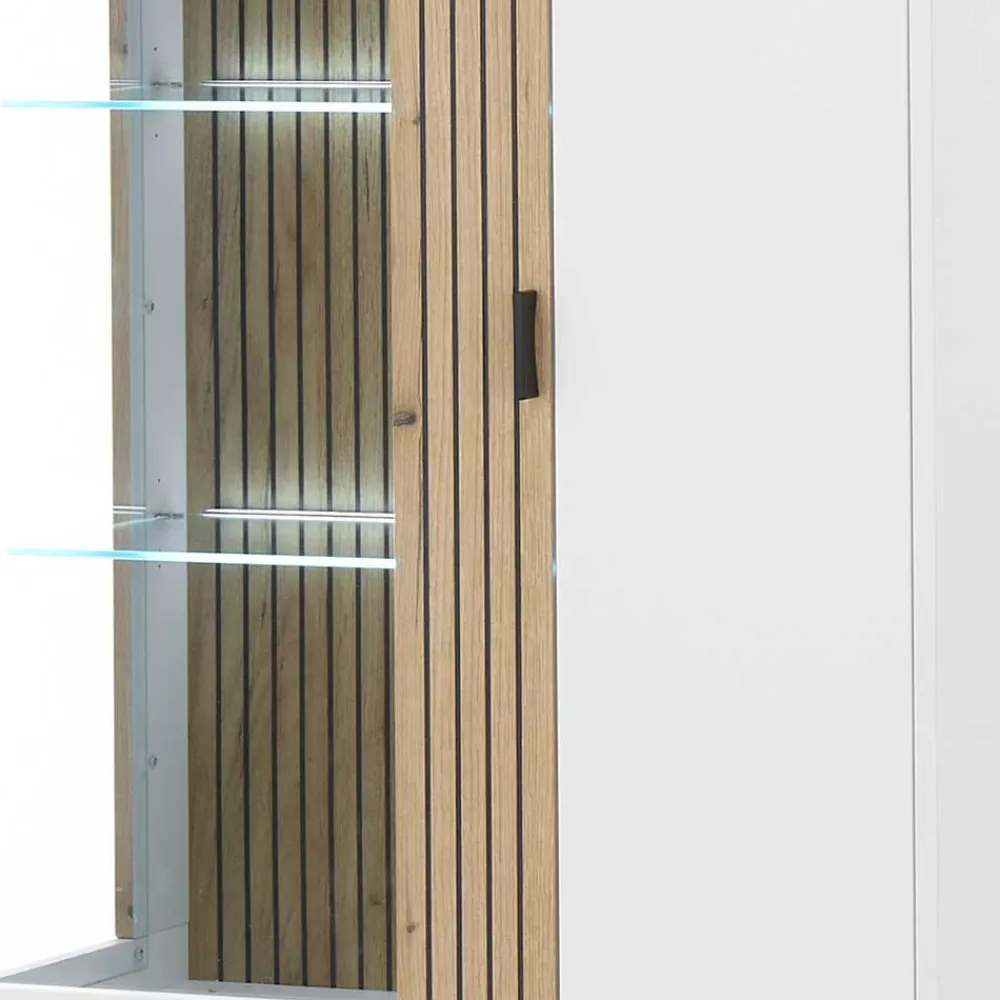 Wohnen Wohnzimmer-Vitrinenschrank zweifarbig - Nenaloro