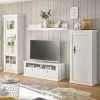 Wohnen Wohnzimmerwohnwand in weißer Holzoptik Pinie - Liancos (vierteilig)