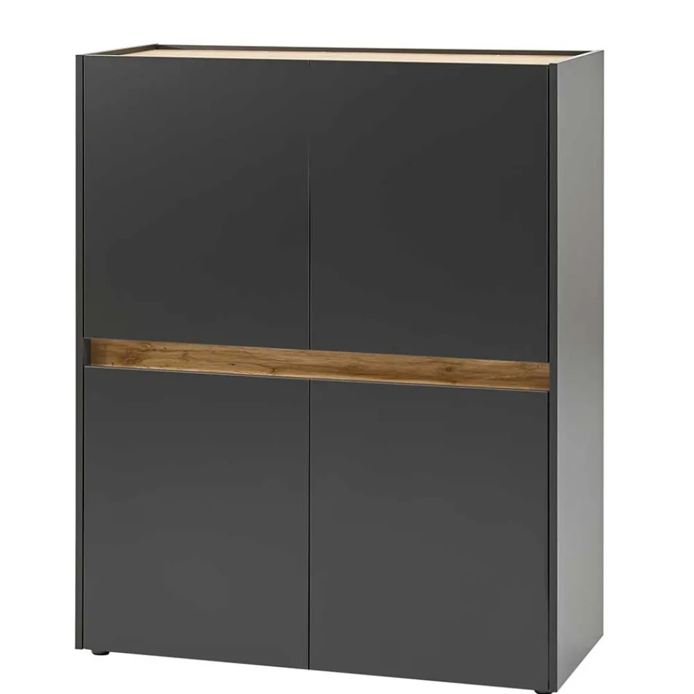 Wohnen Wohnzimmer-Wohnwand Möbelset - Ahilav (dreiteilig)