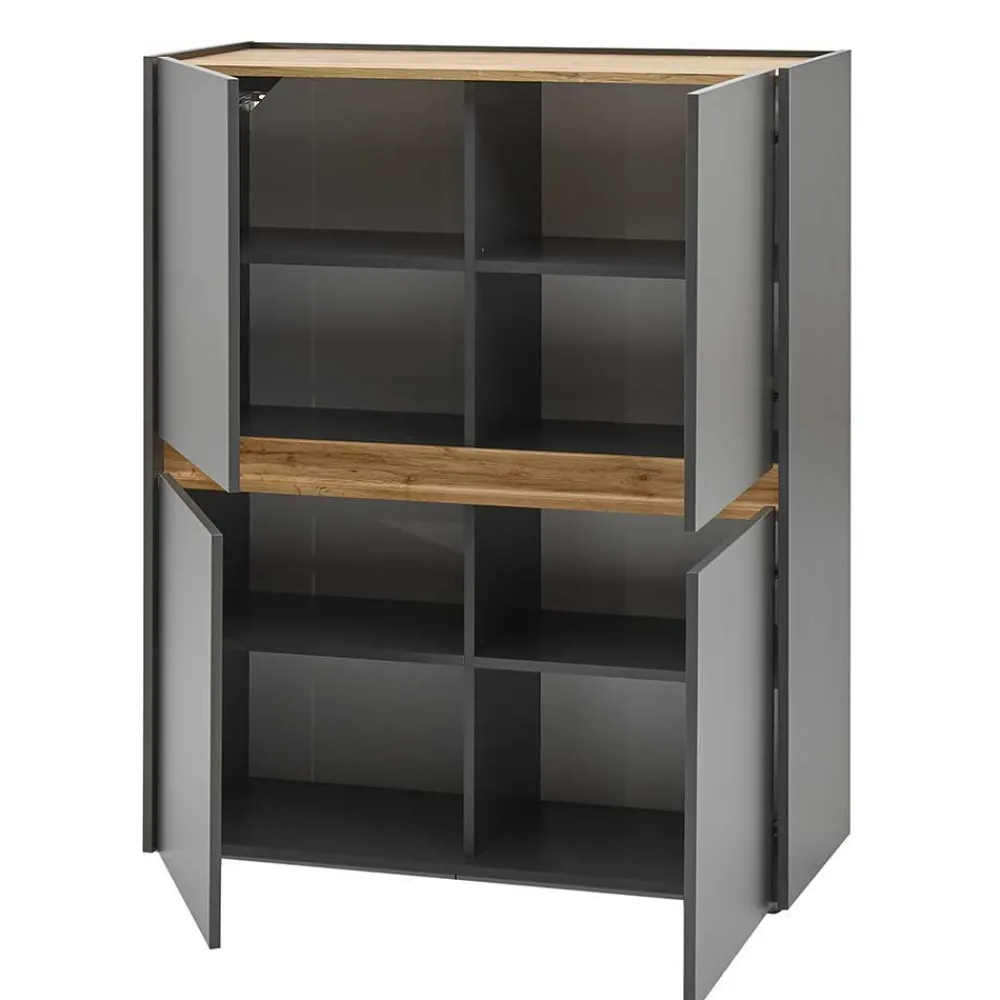 Wohnen Wohnzimmer-Wohnwand Möbelset - Ahilav (dreiteilig)