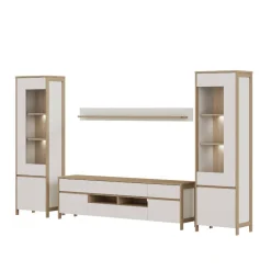 Wohnen Wohnzimmer-Wohnwand Set - Ovidio (vierteilig)