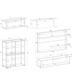 Wohnen Wohnzimmerschränke|Wohnwände*Wohnzimmeschränke & Regal Set - Nonessia (fünfteilig)