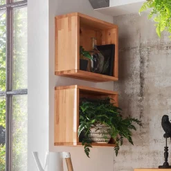 Wohnen Würfel Regal aus Kernbuche Massivholz - Gabela