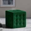 Wohnen Würfelhocker aus Samt in Grün - Oldschool