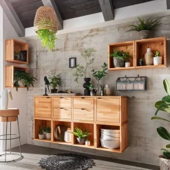 Wohnen Wohnwände|Wohnwand*Würfelregale Kombination aus Kernbuche - Gabela (zwölfteilig)