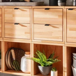 Wohnen Wohnwände|Wohnwand*Würfelregale Kombination aus Kernbuche - Gabela (zwölfteilig)