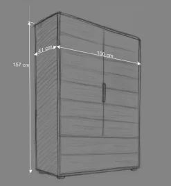 Wohnen Wäscheschrank aus Wildeiche Massivholz - Feanor