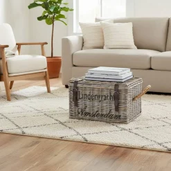 Wohnen Graue Möbel|Rattanmöbel*Wäschetruhe Podian aus Rattan