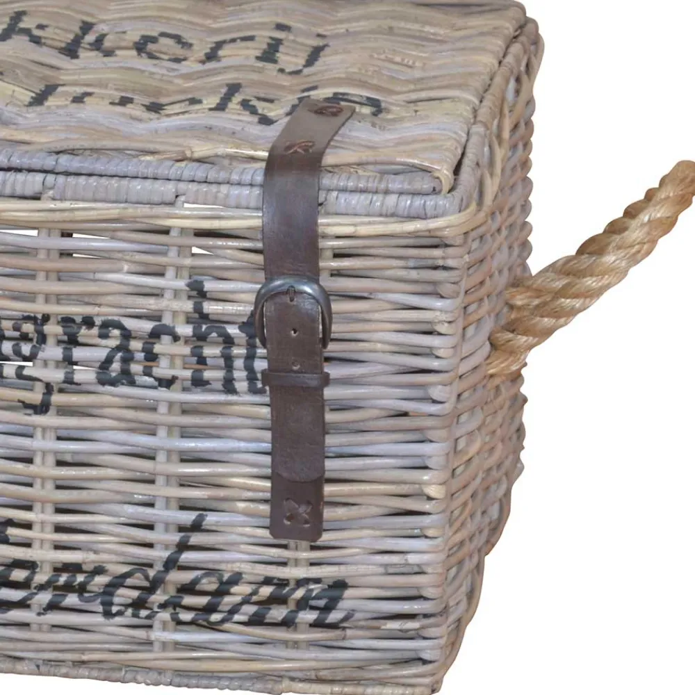 Wohnen Graue Möbel|Rattanmöbel*Wäschetruhe Podian aus Rattan