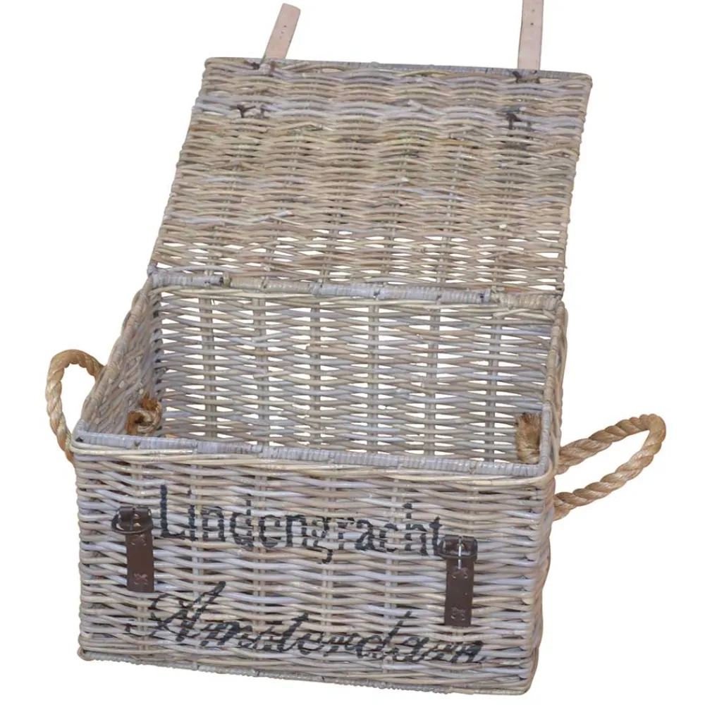 Wohnen Graue Möbel|Rattanmöbel*Wäschetruhe Podian aus Rattan