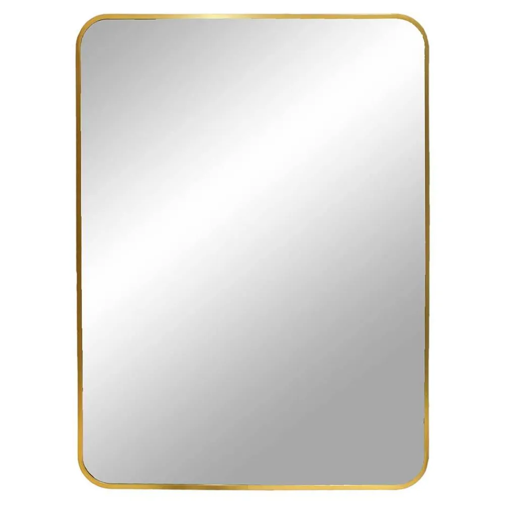 Wohnen 50x70 Abgerundeter Spiegel in Messingfarben - Volpedo