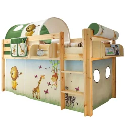 Wohnen Kindermöbel|Kinderbetten*90x200 Afrika Tiere Hochbett mit Nackenrolle - Fakt